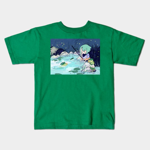 Kappas and Cucumber Kids T-Shirt by kurilord